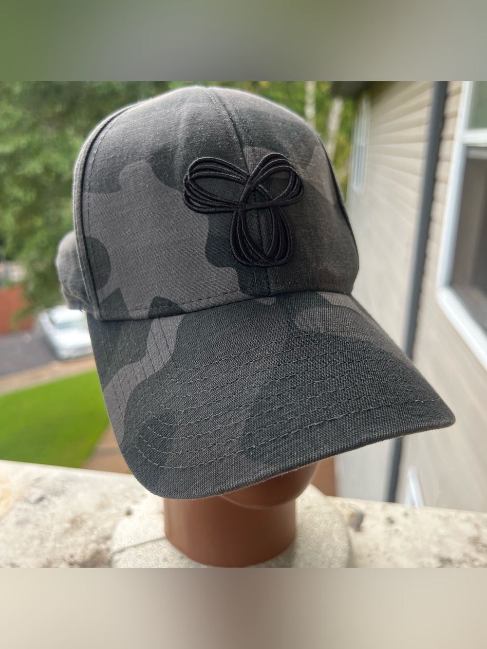 TNA Black and Gray Camo Baseball Hat with Subtle Logo Trim